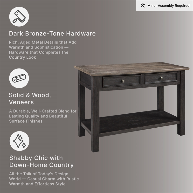 Signature Design by Ashley Tyler Creek 2 Drawer Console Table in Grayish Brown