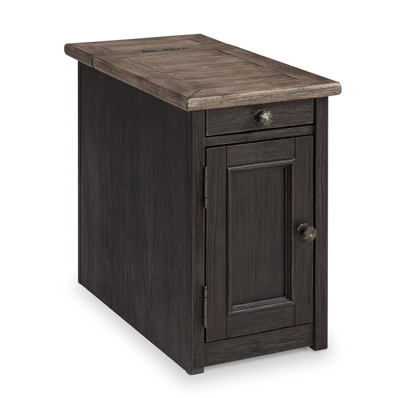 Signature Design by Ashley Tyler Creek Storage End Table with USB Ports in Gray