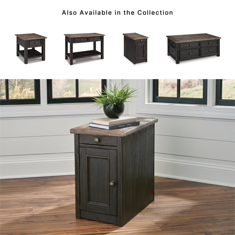 Signature Design by Ashley Tyler Creek Storage End Table with USB Ports in Gray