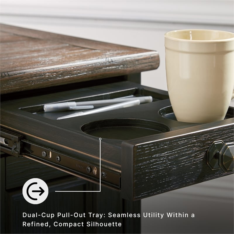 Signature Design by Ashley Tyler Creek Storage End Table with USB Ports in Gray