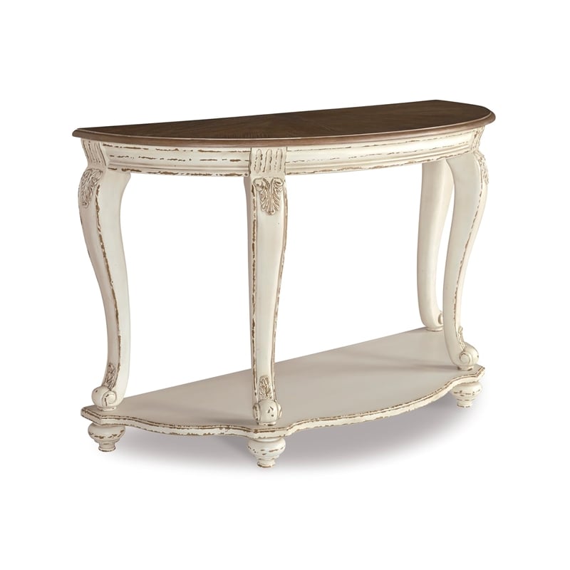 Signature Design by Ashley Realyn Console Table in Chipped White and Brown