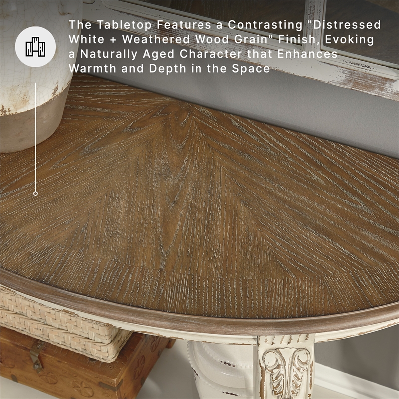 Signature Design by Ashley Realyn Console Table in Chipped White and Brown