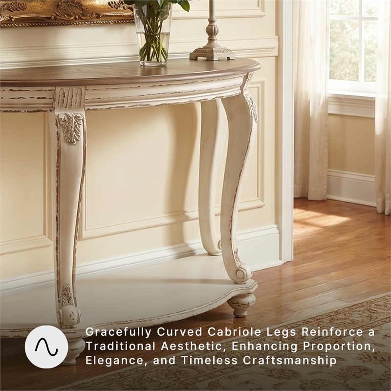 Signature Design by Ashley Realyn Console Table in Chipped White and Brown