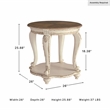 Signature Design by Ashley Realyn Round End Table in Chipped White and Brown