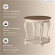 Signature Design by Ashley Realyn Round End Table in Chipped White and Brown