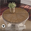 Signature Design by Ashley Realyn Round End Table in Chipped White and Brown