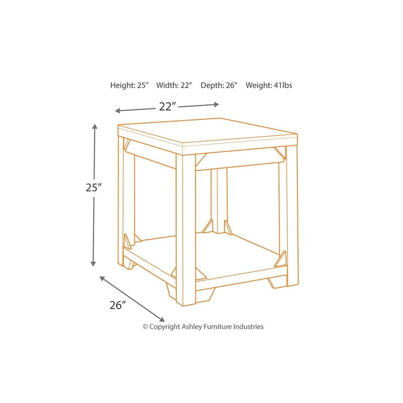 Signature Design by Ashley Fregine End Table in Whitewash