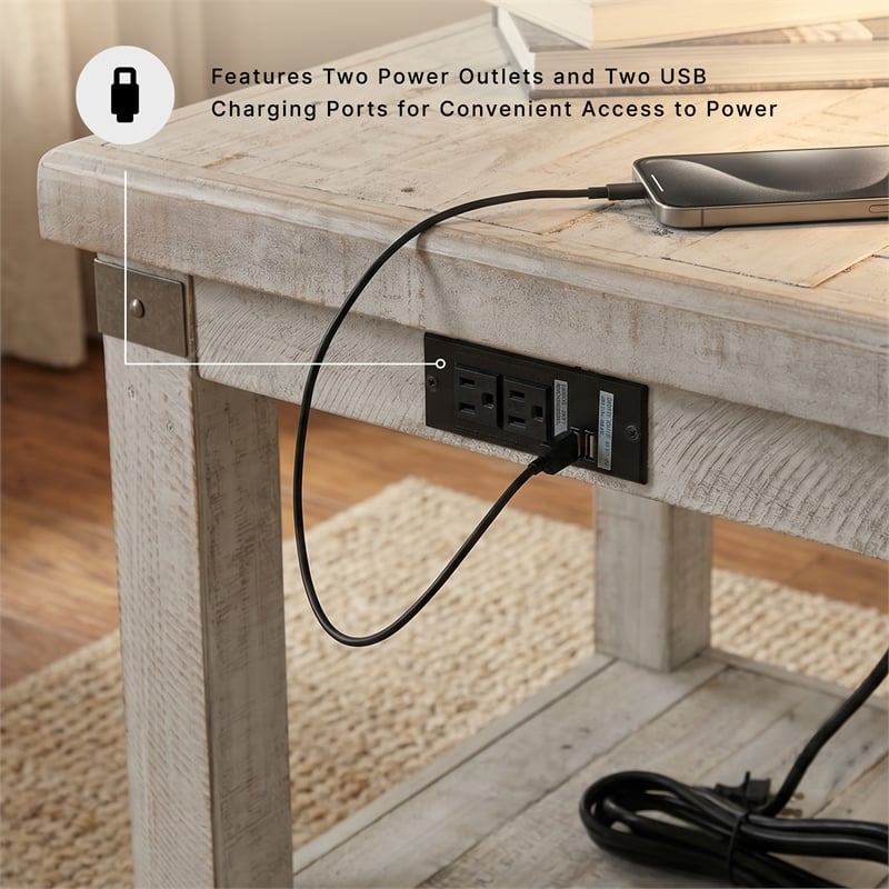 Signature Design by Ashley Carynhurst End Table in Whitewash and Gray