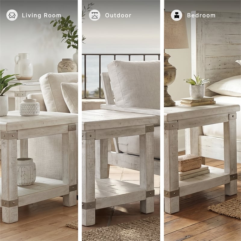 Signature Design by Ashley Carynhurst End Table in Whitewash and Gray