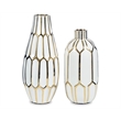 Ashley Mohsen 2 Piece Ceramic Vase Set in Gold and White