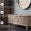 Ashley Fossil Modern Wood Ridge Storage Bench in Antique White and Brown