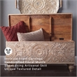 Ashley Fossil Modern Wood Ridge Storage Bench in Antique White and Brown
