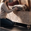 Ashley Fossil Modern Wood Ridge Storage Bench in Antique White and Brown