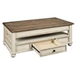 Ashley Furniture Realyn Lift Top Coffee Table in Antique White and Brown