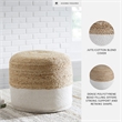 Signature Design by Ashley Sweed Valley Braided Round Pouf in Natural and White