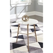 Signature Design by Ashley Chadton Marble Top Accent Table in White and Gold