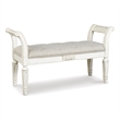 Ashley Realyn Tufted Bench with Scrolled Arm in Antique White