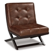 Signature Design by Ashley Sidewinder Faux Leather Tufted Accent Chair in Brown