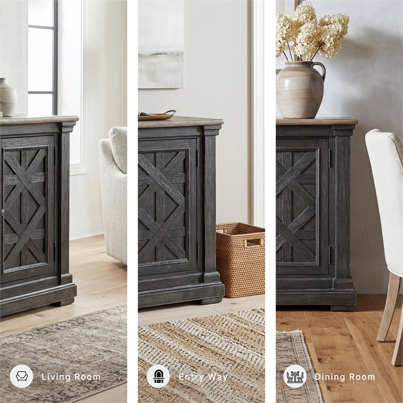 Signature Design by Ashley Tyler Creek Server in Black and Gray