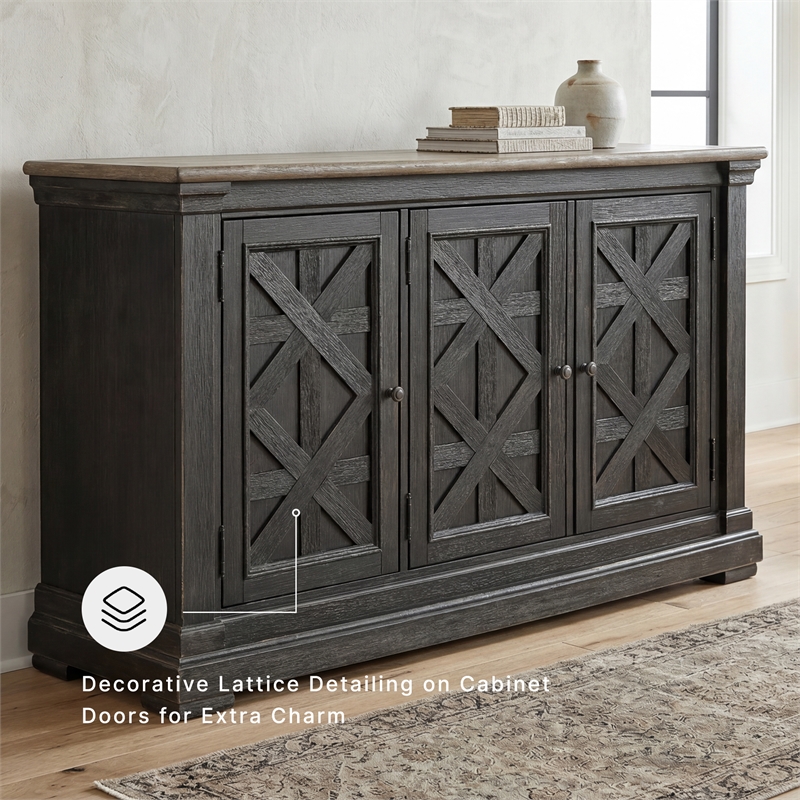 Signature Design by Ashley Tyler Creek Server in Black and Gray
