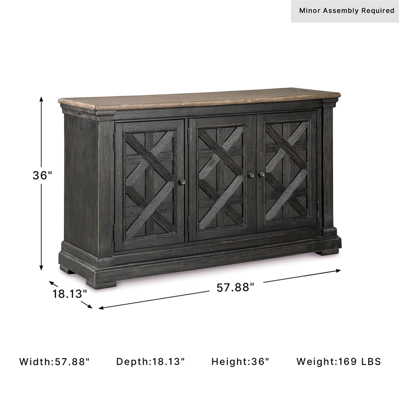 Signature Design by Ashley Tyler Creek Server in Black and Gray