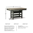Ashley Furniture Tyler Creek Wine Rack Counter Height Dining Table in Black