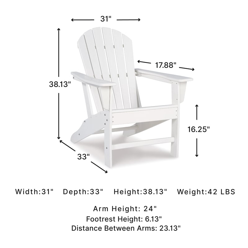 Signature Design by Ashley Sundown Treasure Adirondack Chair in White