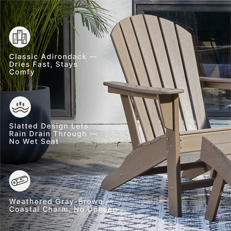 Signature Design by Ashley Sundown Treasure Adirondack Chair in Grayish Brown