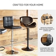 Ashley Furniture Bellatier Faux Leather Tufted Adjustable Bar Stool in Black
