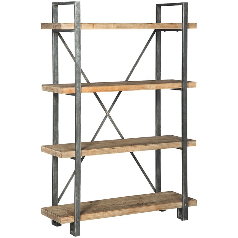 Signature Design by Ashley Forestmin 4 Shelf Bookcase in Brown and Black