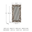 Ashley Lucia Decorative Mirror in Antique Silver