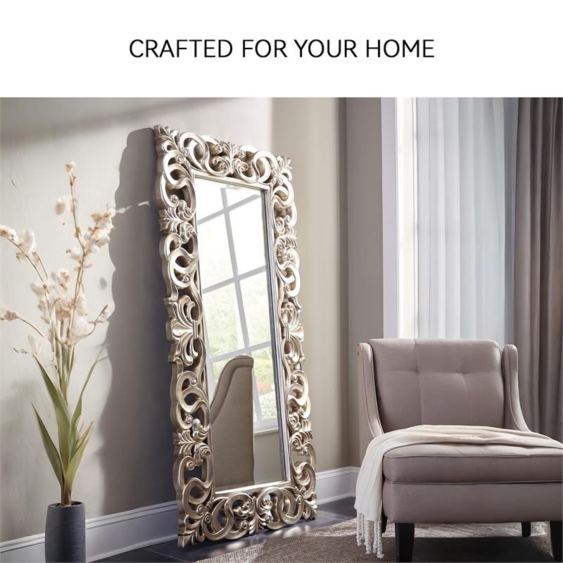 Ashley Lucia Decorative Mirror in Antique Silver