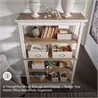 Signature Design by Ashley Realyn 4 Shelf Bookcase in Antique White and Brown