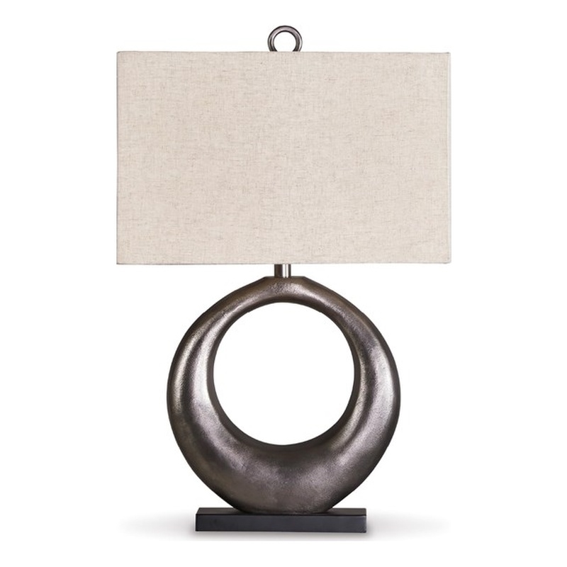Ashley Furniture Saria Aluminum Table Lamp in Antique Silver