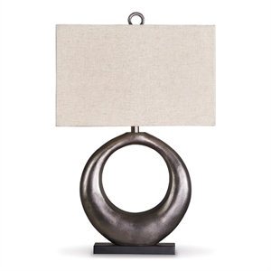 Ashley Furniture Saria Aluminum Table Lamp in Antique Silver