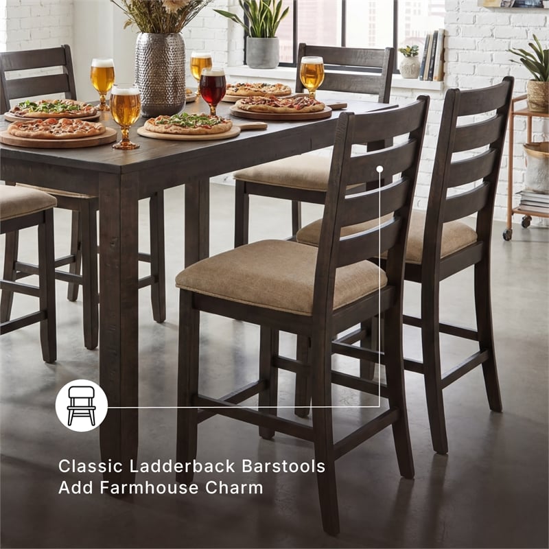 Ashley Furniture Rokane 7 Piece Dining Table Set in Brown
