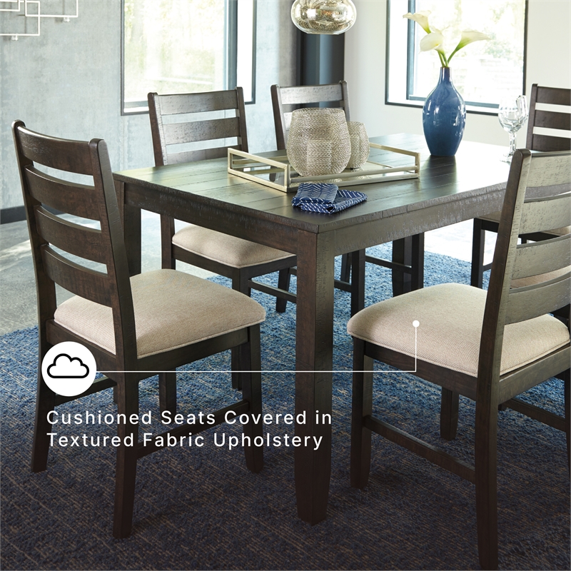Ashley Furniture Rokane 7 Piece Dining Table Set in Brown