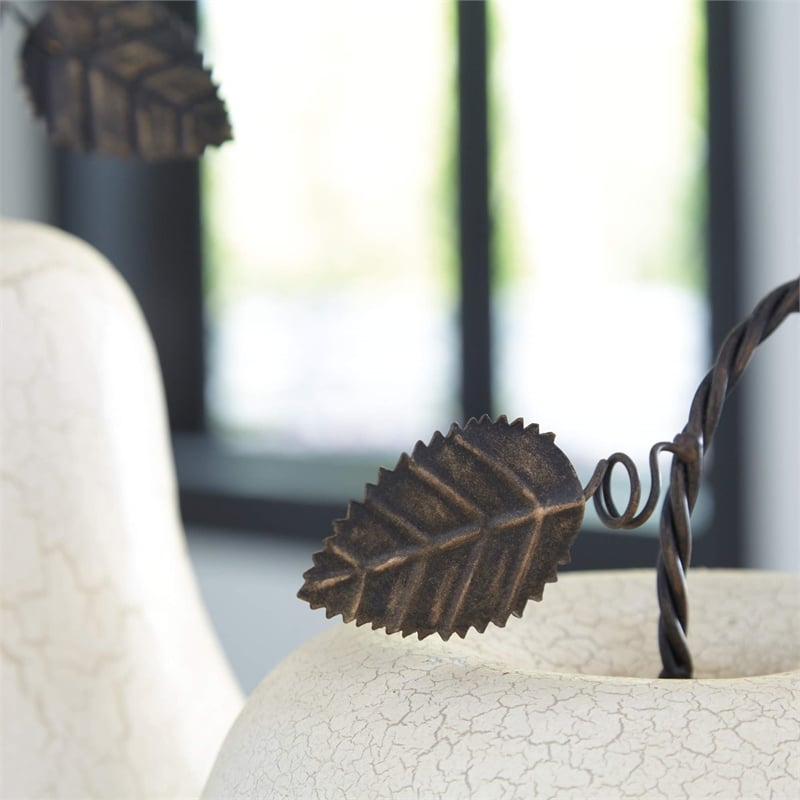 Ashley Bidelia 2 Piece Sculpture Set in Antique White and Bronze