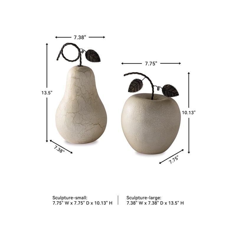 Ashley Bidelia 2 Piece Sculpture Set in Antique White and Bronze