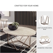 Ashley Furniture Tarica 3 Piece Faux Marble Top Accent Coffee Table Set in Gold