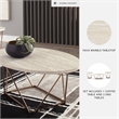 Ashley Furniture Tarica 3 Piece Faux Marble Top Accent Coffee Table Set in Gold