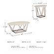 Ashley Furniture Tarica 3 Piece Faux Marble Top Accent Coffee Table Set in Gold