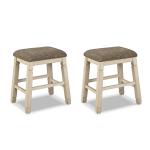 Signature Design by Ashley Bolanburg 24&quot Solid Wood Counter Stool Antique White