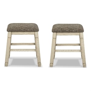 Signature Design by Ashley Bolanburg 24&quot Solid Wood Counter Stool Antique White