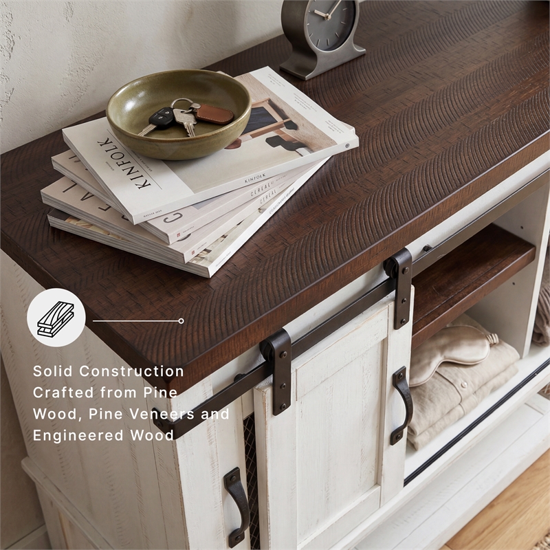 Signature Design by Ashley Valebeck 4 Door Server in White and Brown