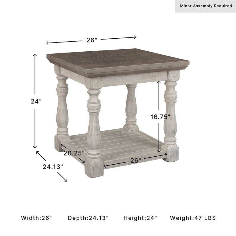Signature Design by Ashley Havalance End Table in Gray and White