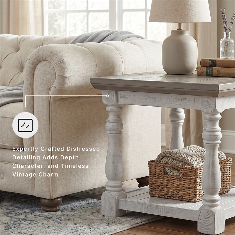 Signature Design by Ashley Havalance End Table in Gray and White