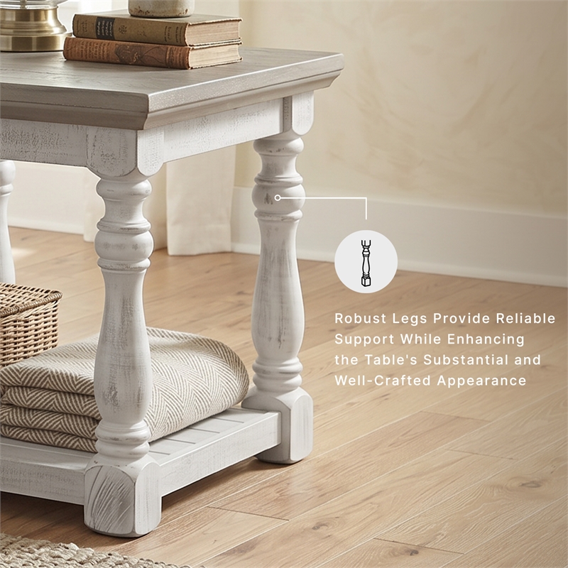 Signature Design by Ashley Havalance End Table in Gray and White