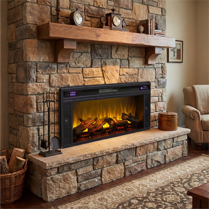 Signature Design by Ashley Electric LED Fireplace Insert in Black
