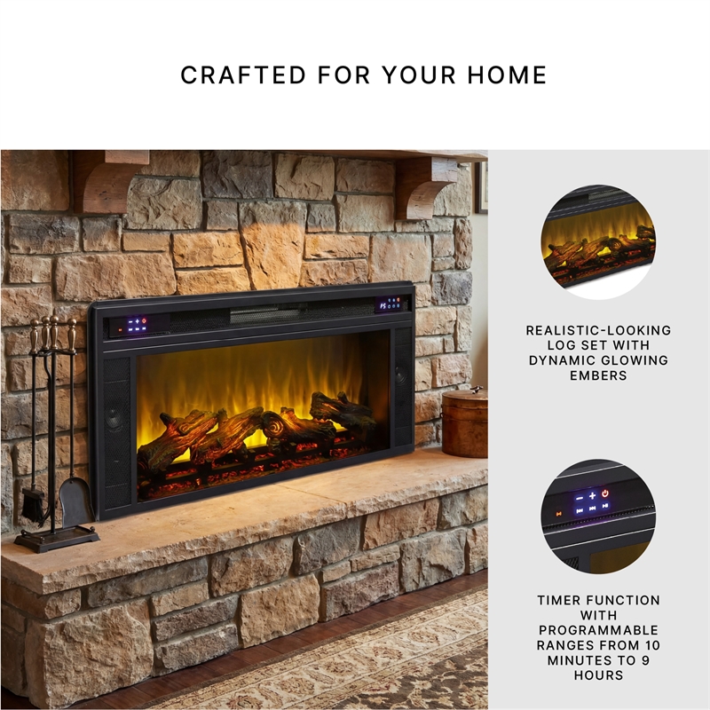 Signature Design by Ashley Electric LED Fireplace Insert in Black